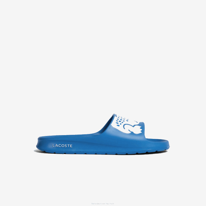 hombres Lacoste 6F241897 azul claro blanco 2k7 chanclas de piel sintética croco 2.0 con correa del logo