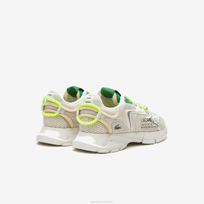 hombres Lacoste 6F241698 blanco verde wg1 tenis l003 neo textil