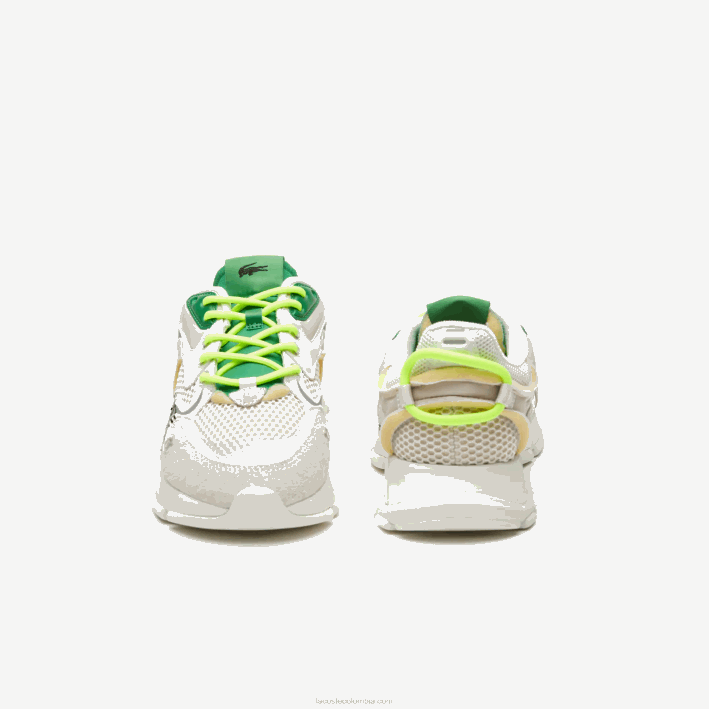 hombres Lacoste 6F241698 blanco verde wg1 tenis l003 neo textil