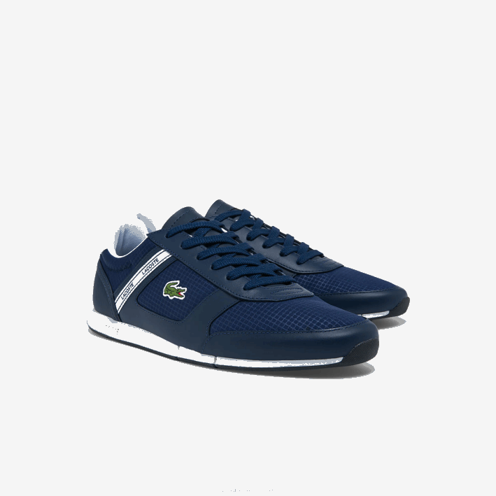 hombres Lacoste 6F241699 azul marino y blanco 092 zapatillas menerva sport de tejido y piel