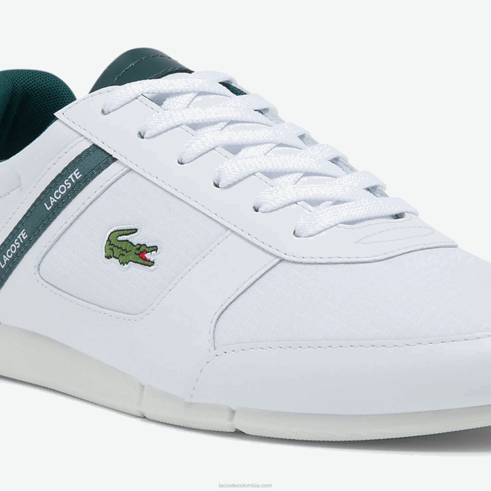 hombres Lacoste 6F241700 blanco y verde oscuro 1r5 zapatillas menerva sport de tejido y piel