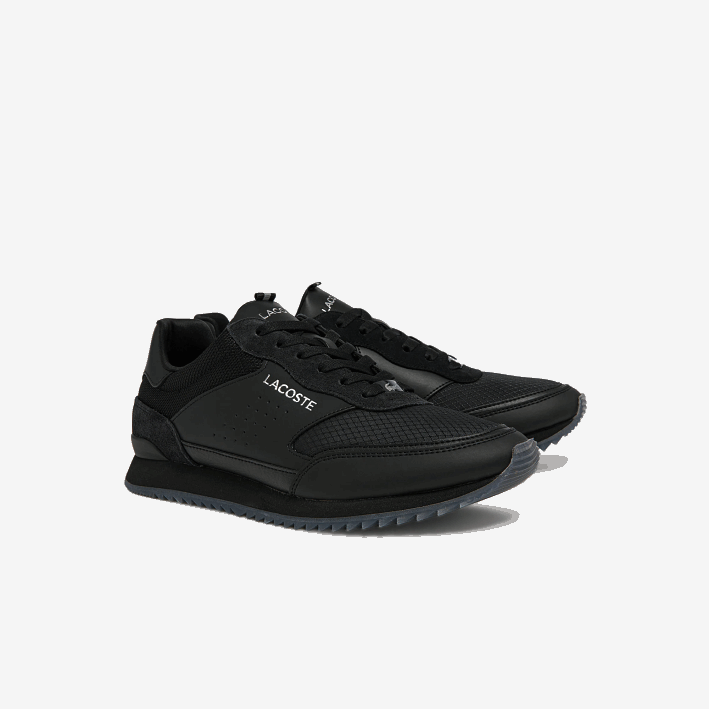 hombres Lacoste 6F241706 negro 02h tenis Partner Luxe de tela