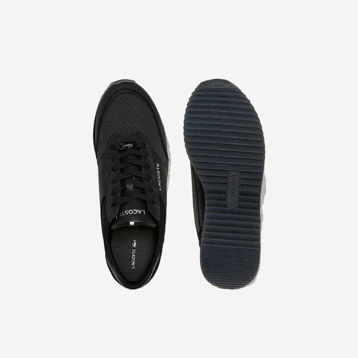 hombres Lacoste 6F241706 negro 02h tenis Partner Luxe de tela
