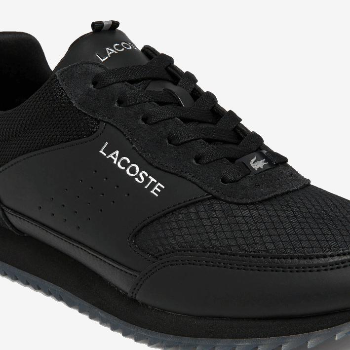 hombres Lacoste 6F241706 negro 02h tenis Partner Luxe de tela