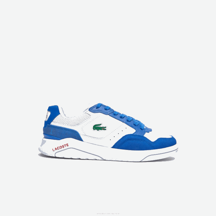 hombres Lacoste 6F241707 blanco/azul 080 tenis game advance de piel de lujo