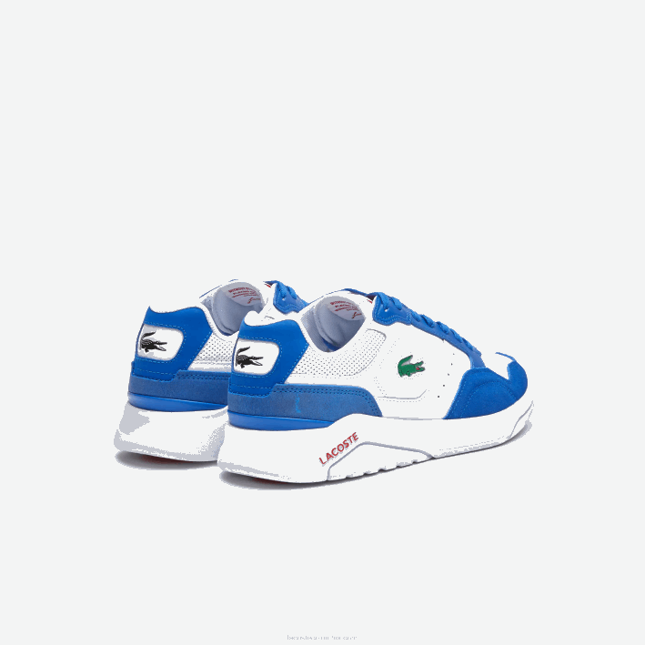hombres Lacoste 6F241707 blanco/azul 080 tenis game advance de piel de lujo