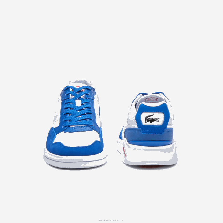 hombres Lacoste 6F241707 blanco/azul 080 tenis game advance de piel de lujo