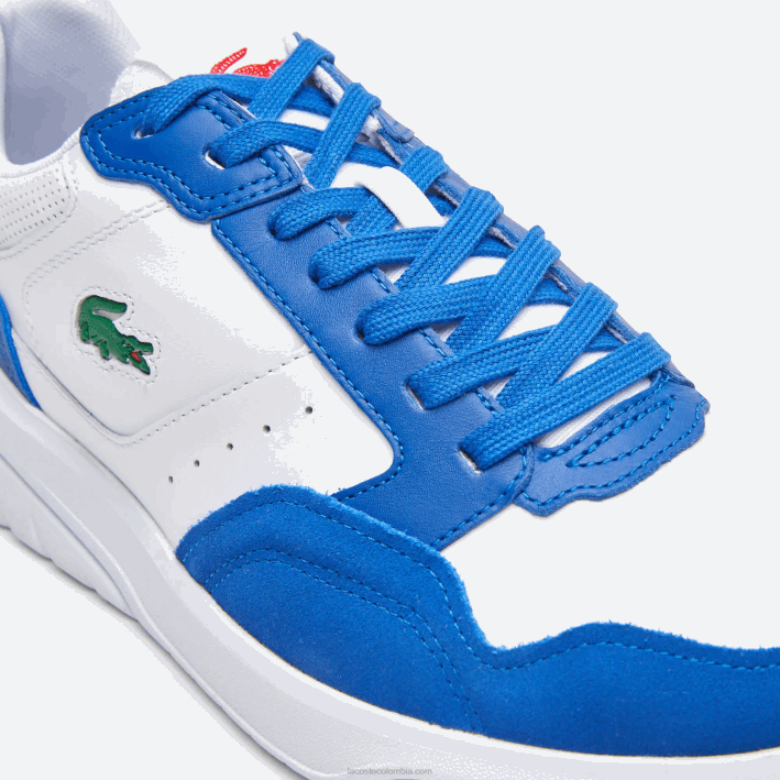 hombres Lacoste 6F241707 blanco/azul 080 tenis game advance de piel de lujo