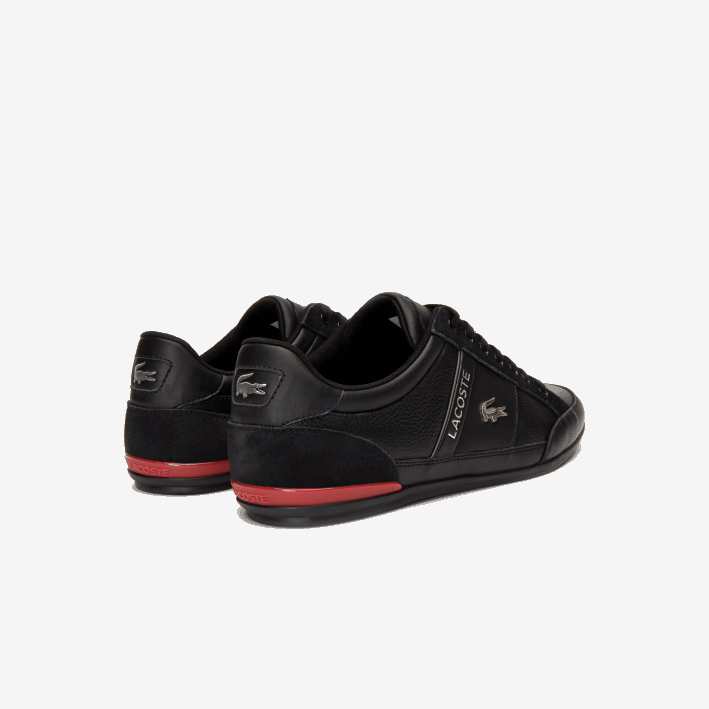 hombres Lacoste 6F241708 negro rojo 1b5 zapatillas chaymon de piel
