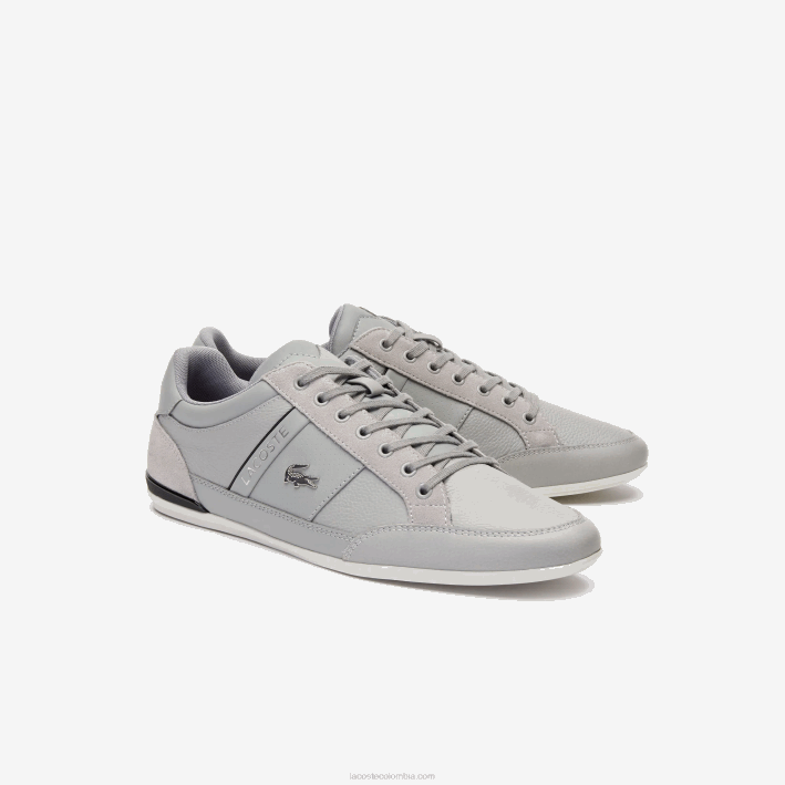 hombres Lacoste 6F241709 gris negro 276 zapatillas chaymon de piel