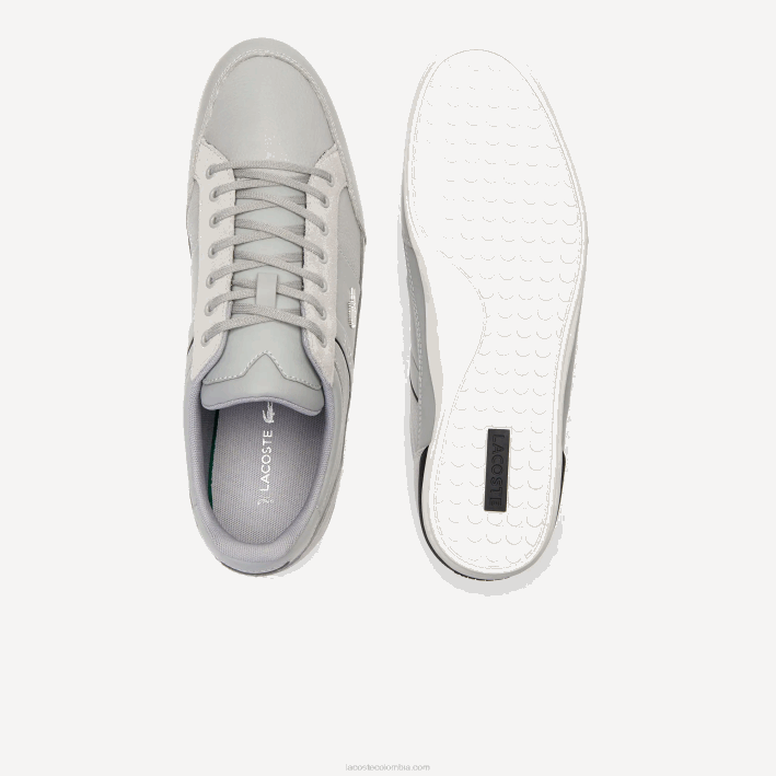 hombres Lacoste 6F241709 gris negro 276 zapatillas chaymon de piel