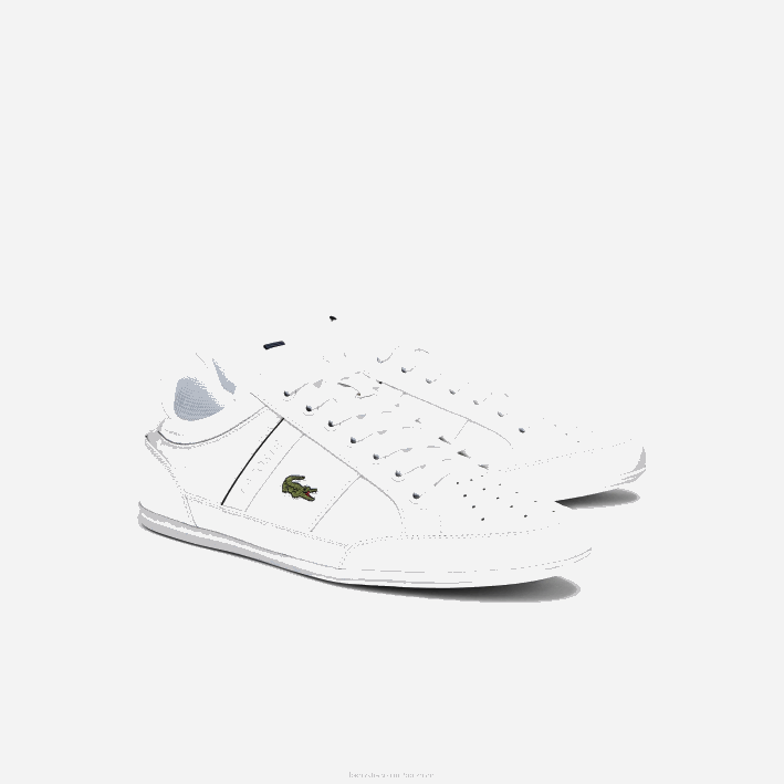 hombres Lacoste 6F241713 blanco y azul marino 042 zapatillas chaymon de piel y material sintético