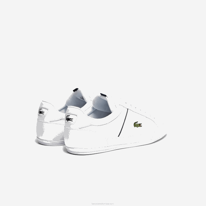 hombres Lacoste 6F241713 blanco y azul marino 042 zapatillas chaymon de piel y material sintético