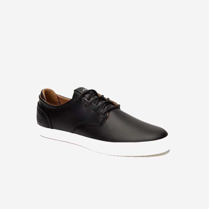 hombres Lacoste 6F241718 negro y blanco roto 454 tenis esparre club
