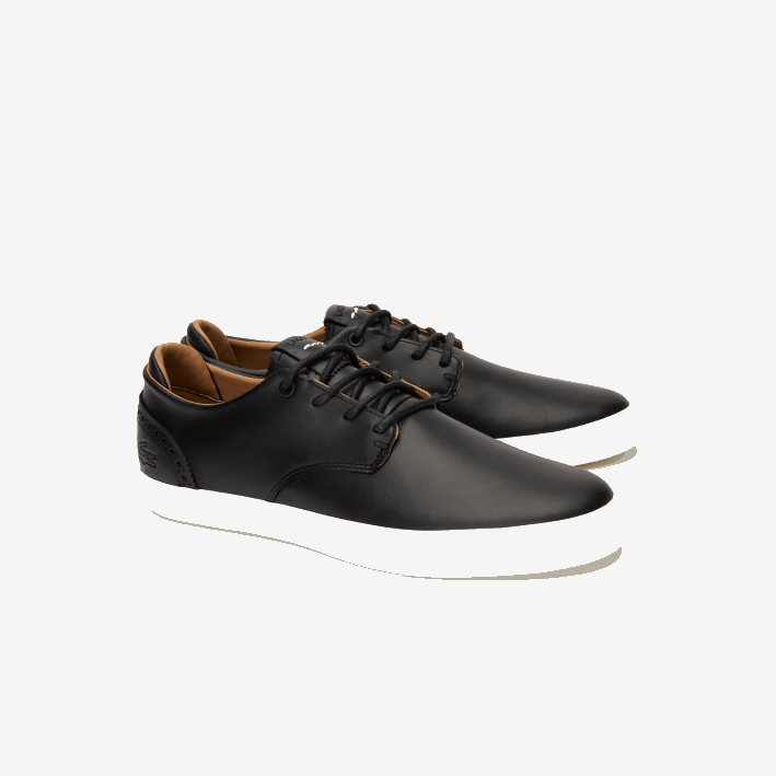 hombres Lacoste 6F241718 negro y blanco roto 454 tenis esparre club