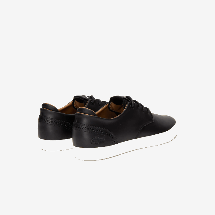 hombres Lacoste 6F241718 negro y blanco roto 454 tenis esparre club