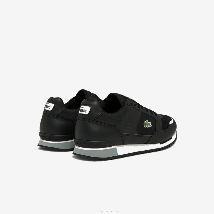 hombres Lacoste 6F241720 negro y gris 231 zapatillas deportivas partner piste de material sintético y textil
