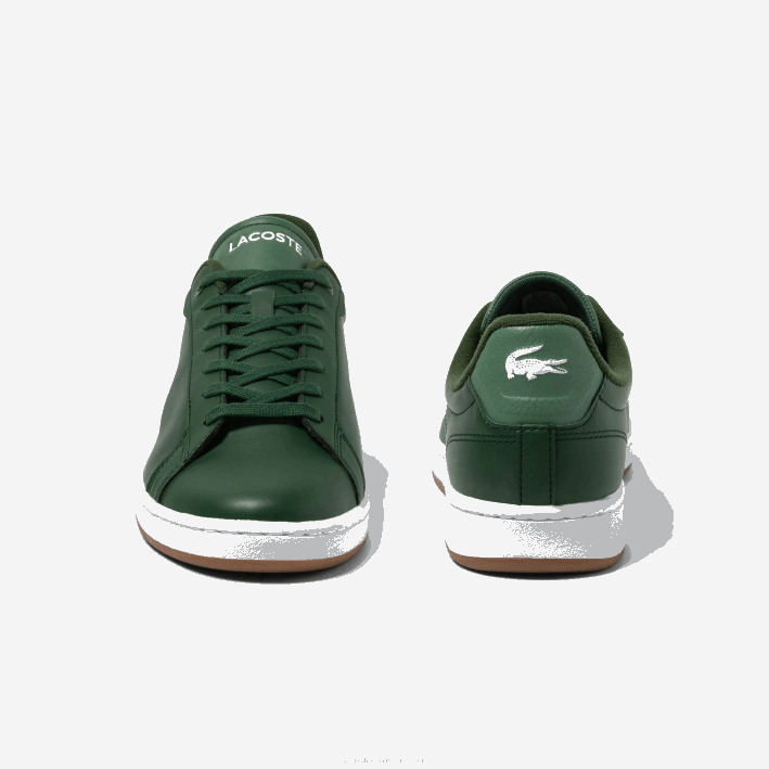 hombres Lacoste 6F241723 grg de goma verde oscuro tenis carnaby pro con suela de goma
