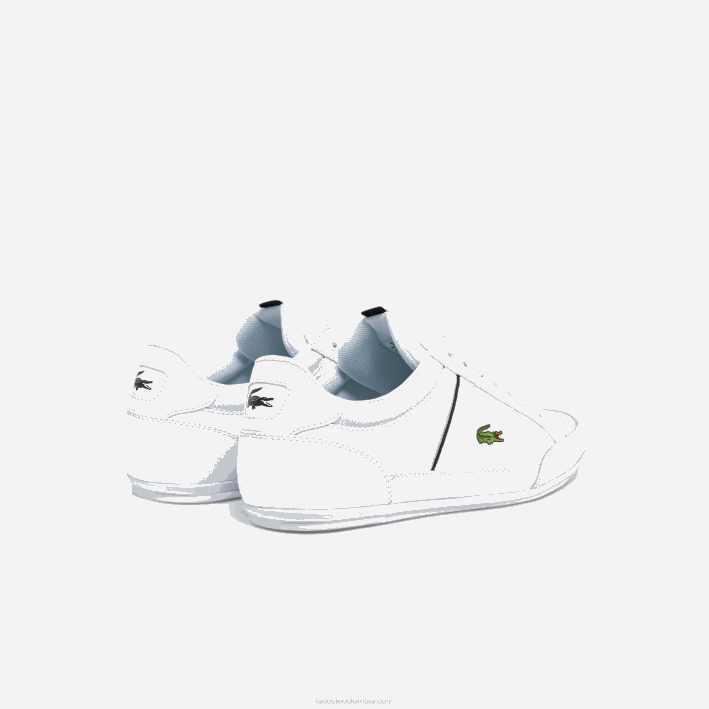 hombres Lacoste 6F241724 blanco y negro 147 zapatillas chaymon de piel y sintético