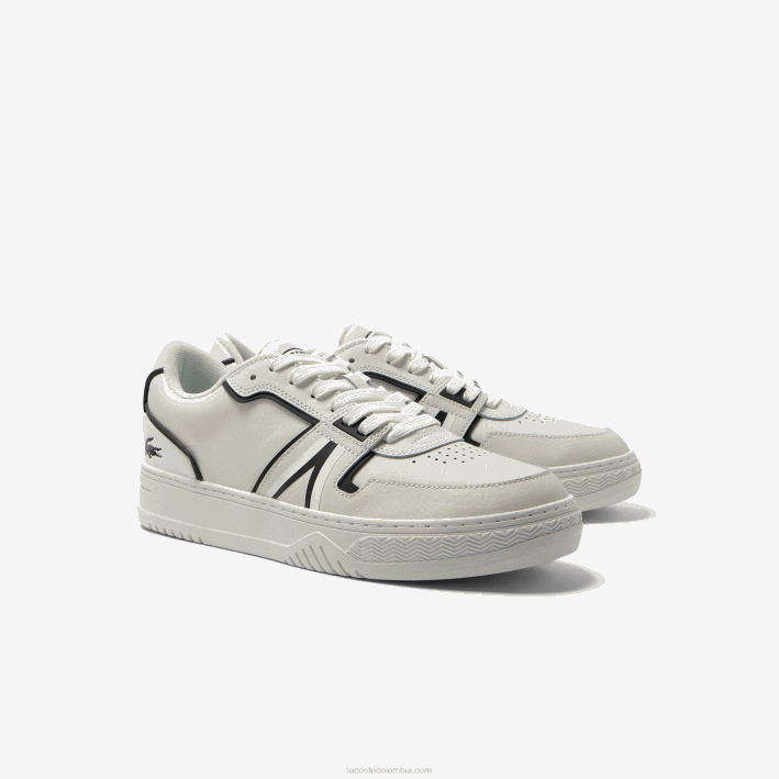 hombres Lacoste 6F241725 negro 147 zapatillas l001 basic de piel