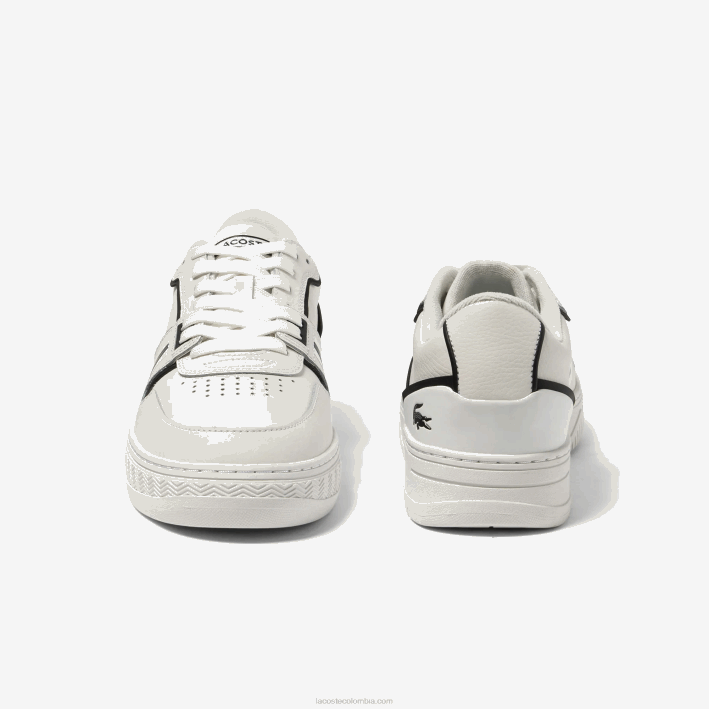 hombres Lacoste 6F241725 negro 147 zapatillas l001 basic de piel