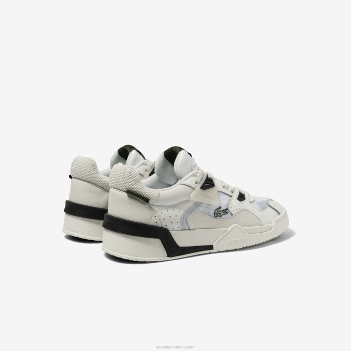 hombres Lacoste 6F241730 blanco y hueso 65t zapatillas lt125 de piel