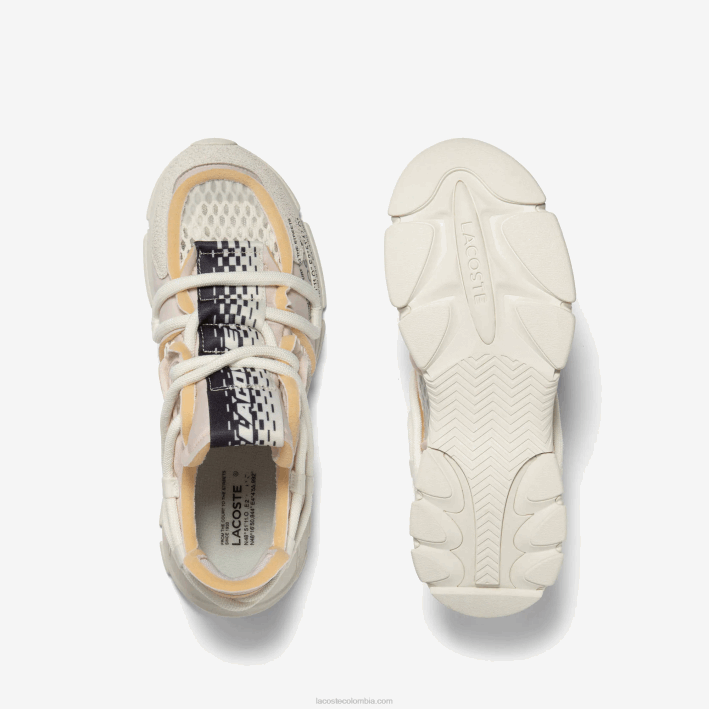 hombres Lacoste 6F241731 blanquecino 18c zapatillas deportivas l003 active runway textil