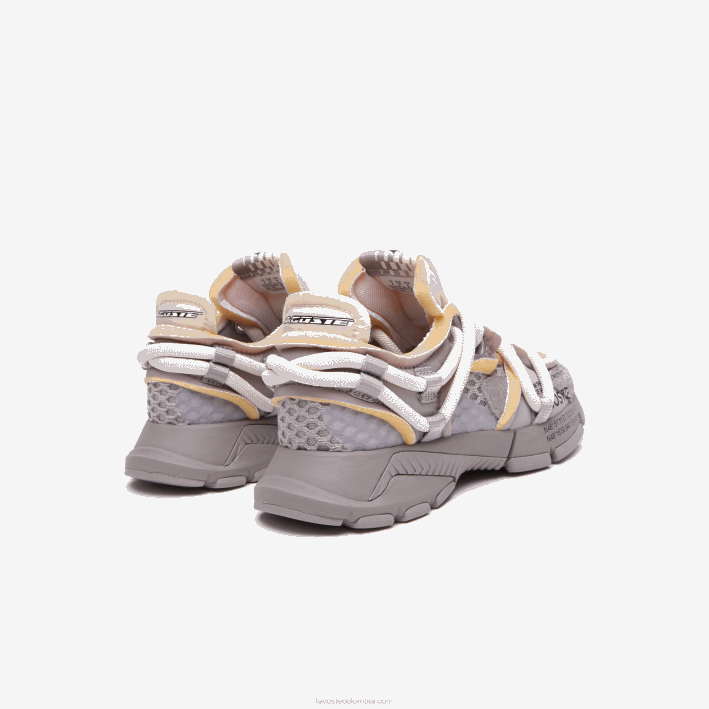 hombres Lacoste 6F241732 gris blanco 1e7 zapatillas deportivas l003 active runway textil