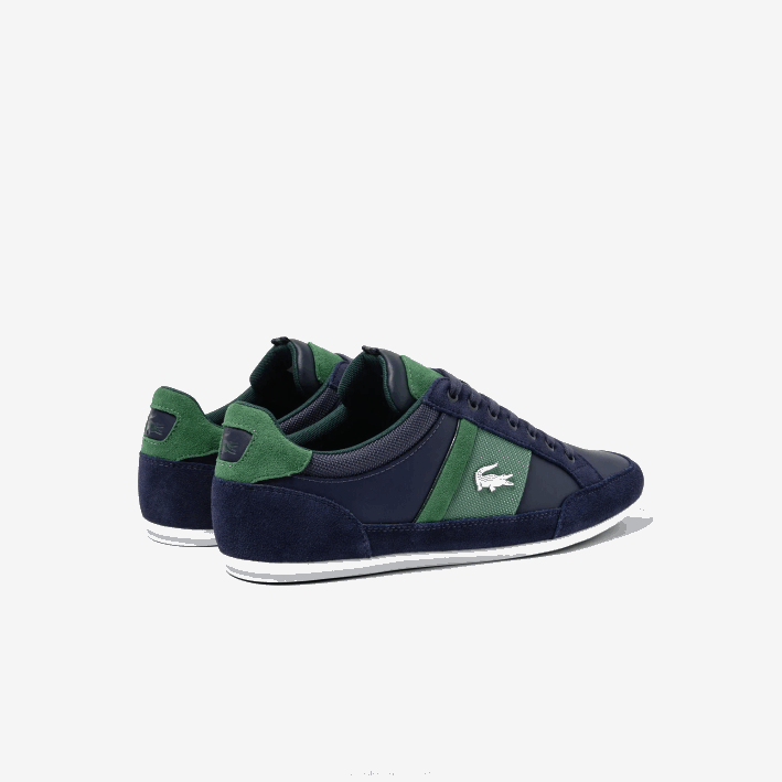 hombres Lacoste 6F241735 azul marino y verde 2s3 zapatillas chaymon de piel