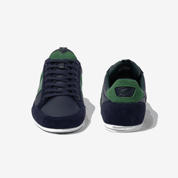 hombres Lacoste 6F241735 azul marino y verde 2s3 zapatillas chaymon de piel