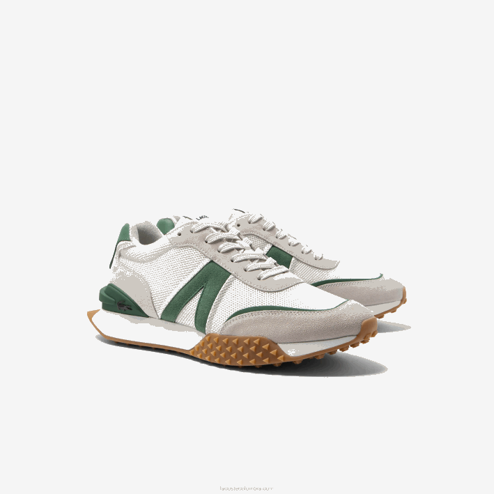 hombres Lacoste 6F241738 blanco/verde 082 tenis l-spin deluxe de piel