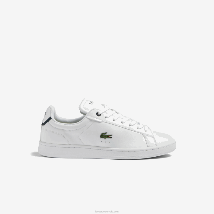 hombres Lacoste 6F241743 blanco y azul marino 042 zapatillas carnaby pro bl de piel a tono