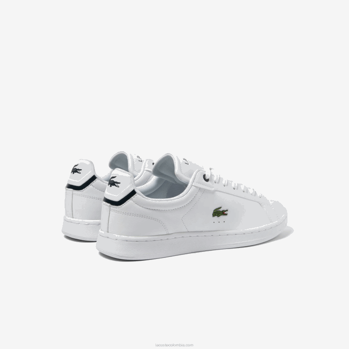 hombres Lacoste 6F241743 blanco y azul marino 042 zapatillas carnaby pro bl de piel a tono