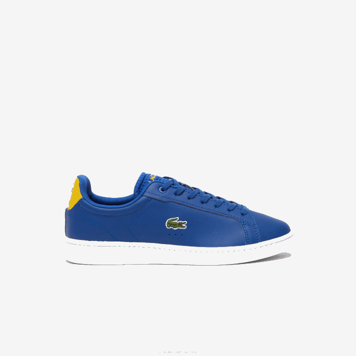 hombres Lacoste 6F241744 azul oscuro y blanco 121 zapatillas carnaby pro de piel con tacón pop
