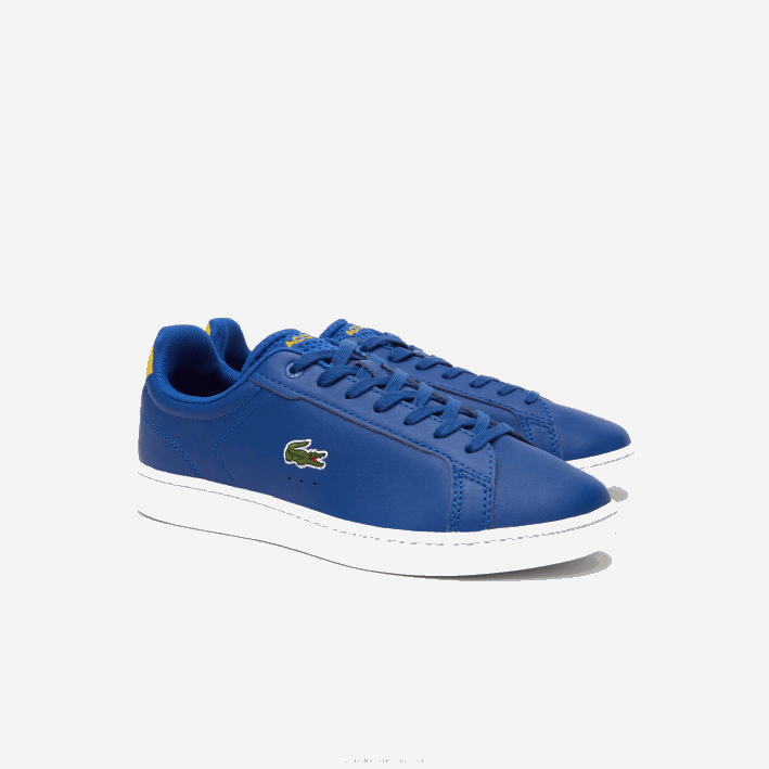 hombres Lacoste 6F241744 azul oscuro y blanco 121 zapatillas carnaby pro de piel con tacón pop