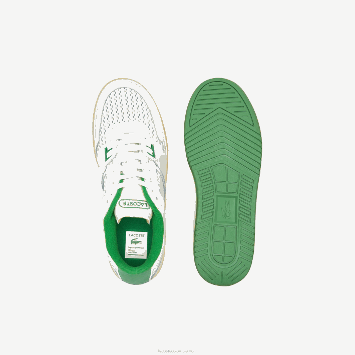 hombres Lacoste 6F241745 blanco/verde 082 zapatillas l001 de piel con tacón pop