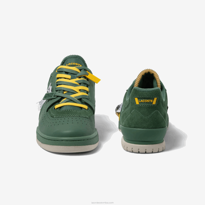 hombres Lacoste 6F241749 verde 1m8 zapatillas m89 de piel y tejido