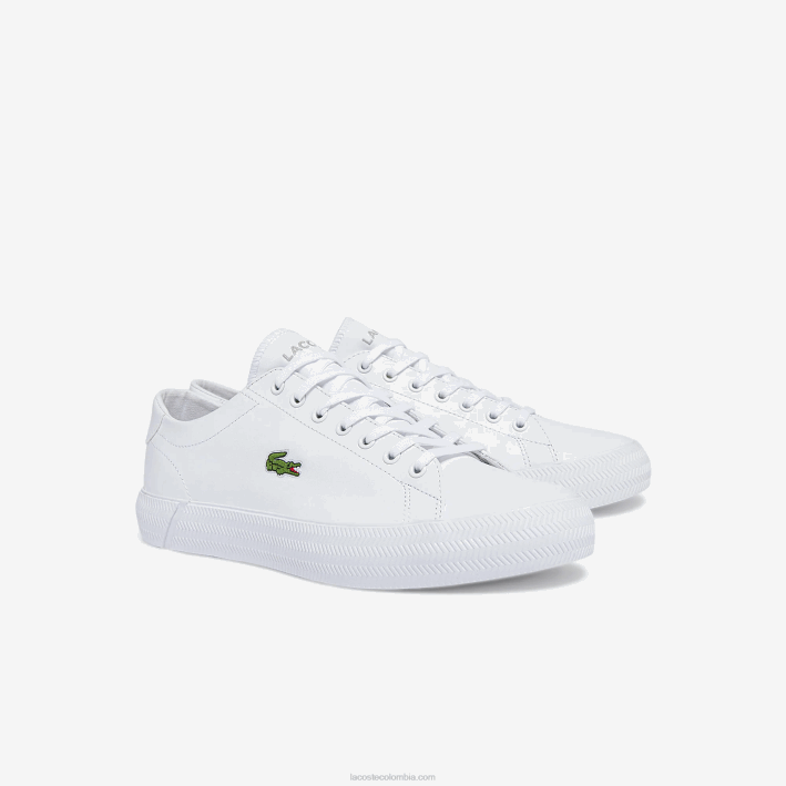 hombres Lacoste 6F241750 blanco 21g zapatillas gripshot de piel y material sintético