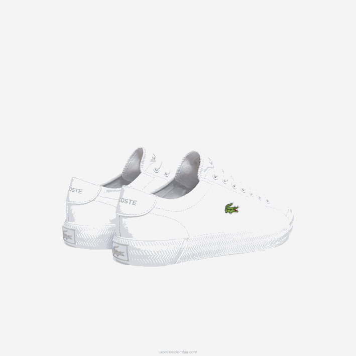 hombres Lacoste 6F241750 blanco 21g zapatillas gripshot de piel y material sintético