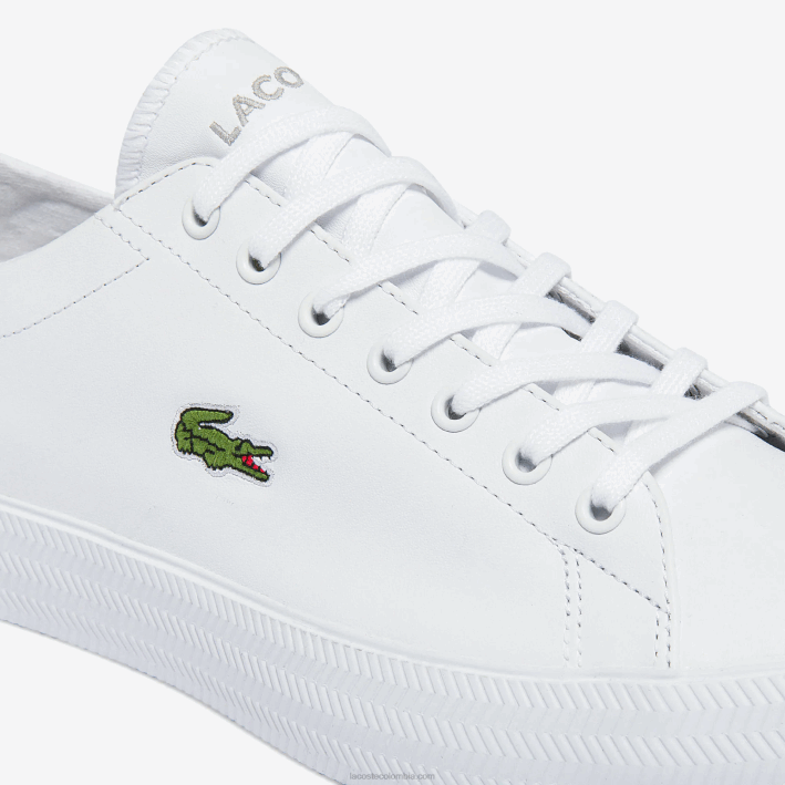 hombres Lacoste 6F241750 blanco 21g zapatillas gripshot de piel y material sintético