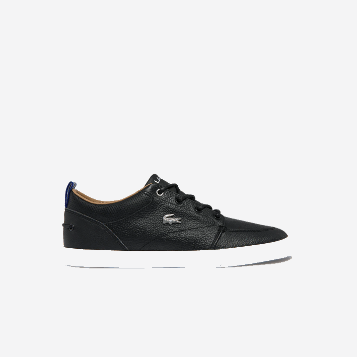 hombres Lacoste 6F241760 blanco y negro 312 tenis bayliss de cuero con perforaciones en el cuello