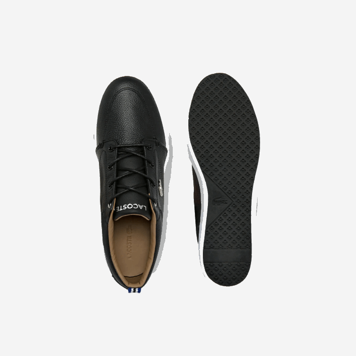 hombres Lacoste 6F241760 blanco y negro 312 tenis bayliss de cuero con perforaciones en el cuello