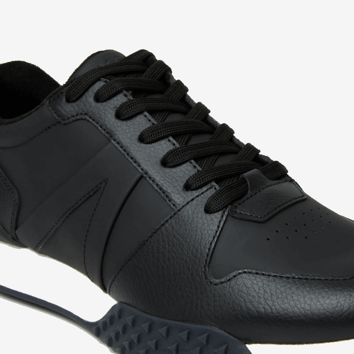 hombres Lacoste 6F241763 blanco y negro 312 zapatillas l-spin deluxe 2.0 sintéticas