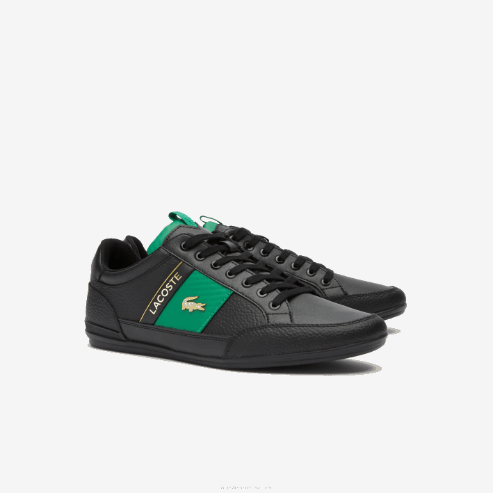 hombres Lacoste 6F241770 negro y verde 1b4 zapatillas chaymon de piel y fibra de carbono