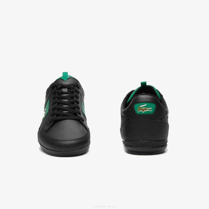 hombres Lacoste 6F241770 negro y verde 1b4 zapatillas chaymon de piel y fibra de carbono
