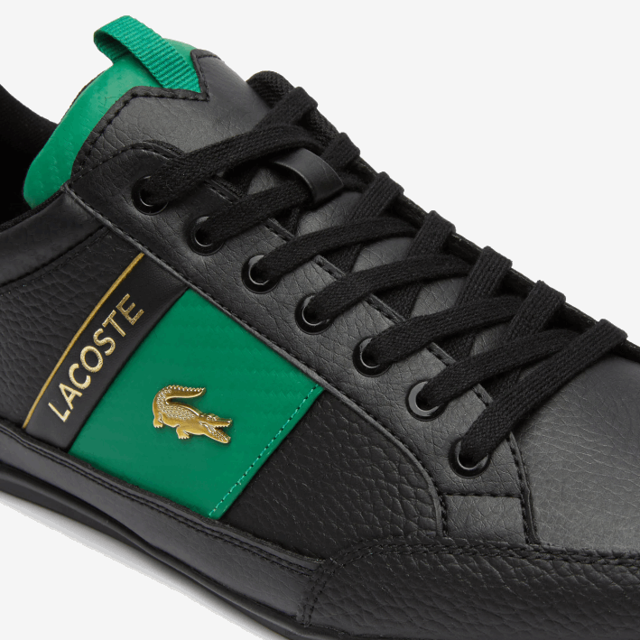 hombres Lacoste 6F241770 negro y verde 1b4 zapatillas chaymon de piel y fibra de carbono