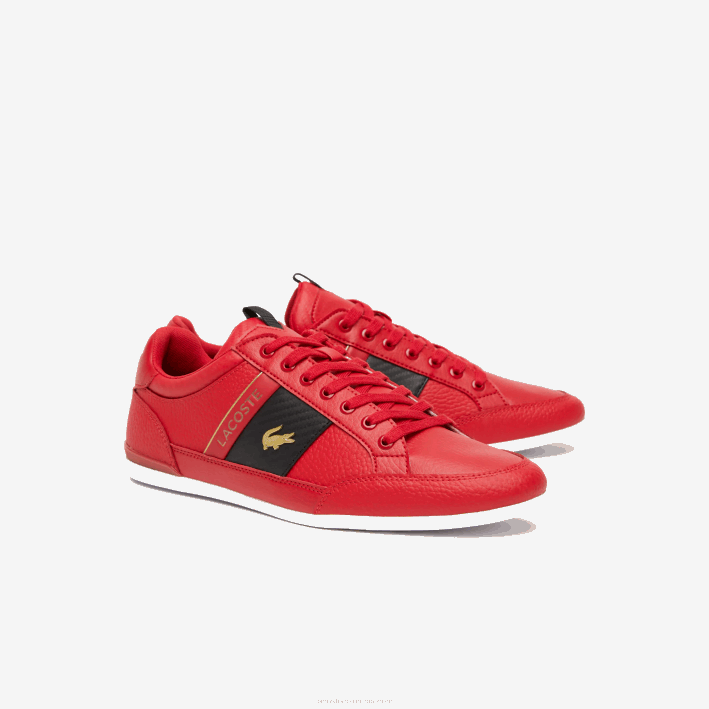hombres Lacoste 6F241772 rojo negro ds9 zapatillas chaymon de piel y fibra de carbono