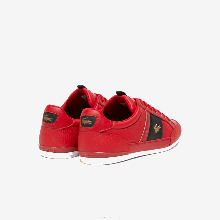 hombres Lacoste 6F241772 rojo negro ds9 zapatillas chaymon de piel y fibra de carbono