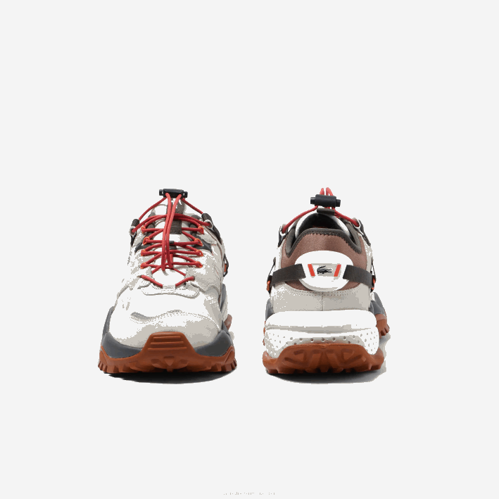 hombres Lacoste 6F241777 blanco roto y marrón ow8 zapatos de exterior l-guard breaker textil