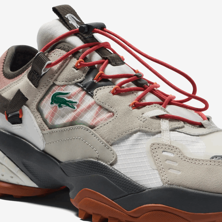 hombres Lacoste 6F241777 blanco roto y marrón ow8 zapatos de exterior l-guard breaker textil